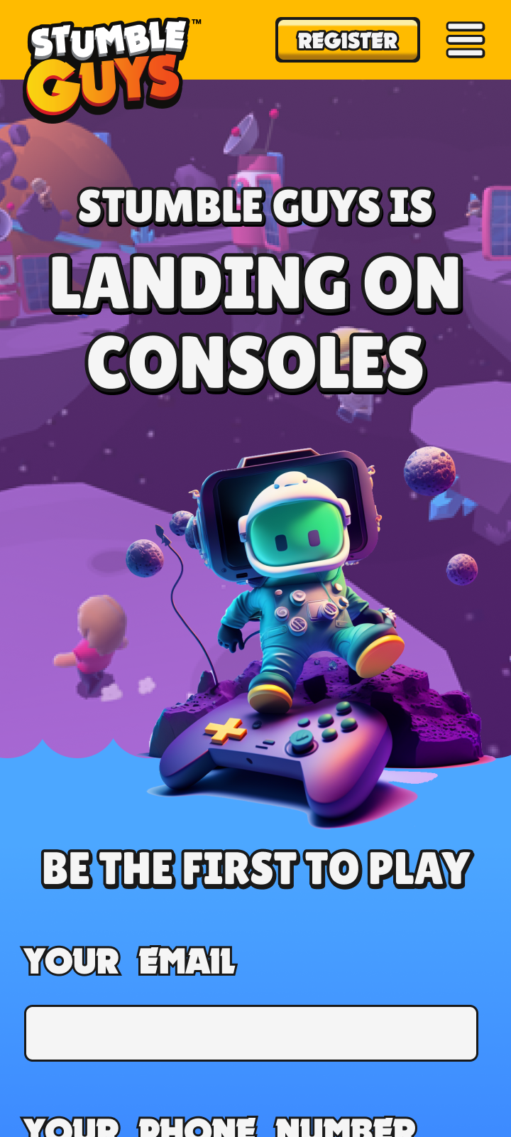 Stumble Guys Console website